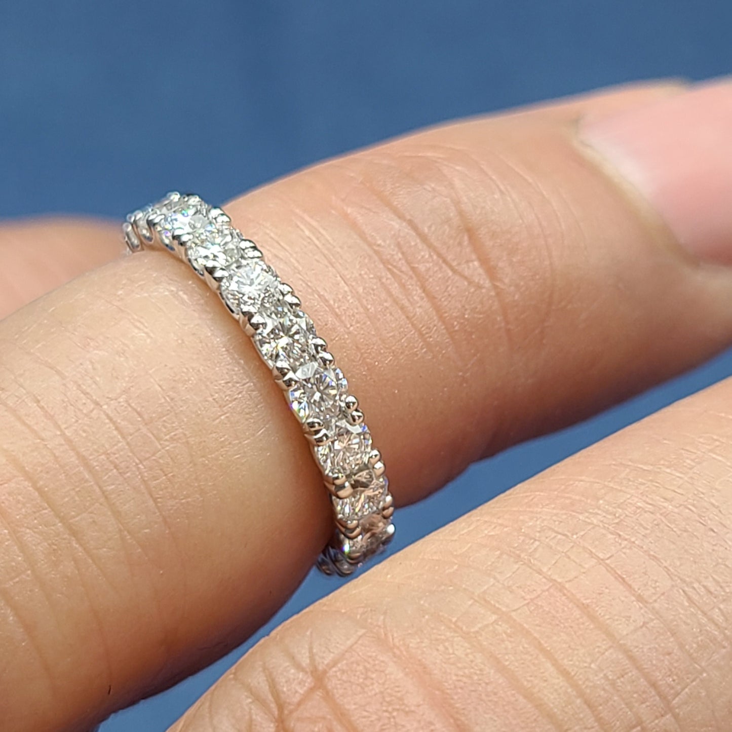 1.5ct Diamond Stackable Band/Eternity Diamond Wedding Ring/Full Eternity Wedding Band/Diamond Wedding Ring /Diamond Band/Gift for her