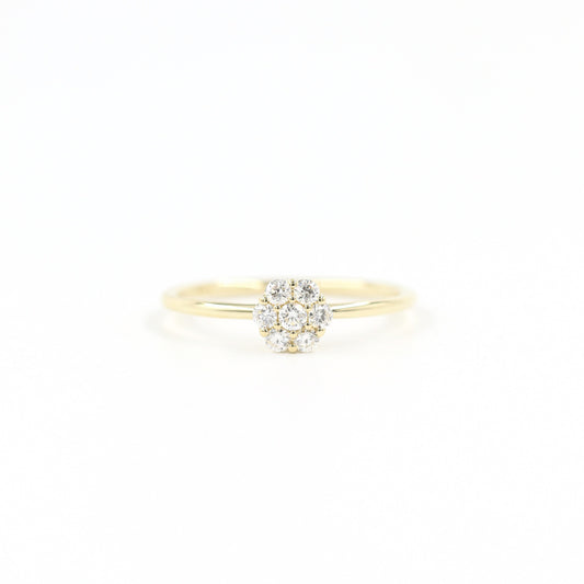 Dainty Flower Diamond Ring/14K gold Flower Natural Diamond Wedding Ring/Engagement Ring/Anniversary Ring/birthday gift/Gift for her