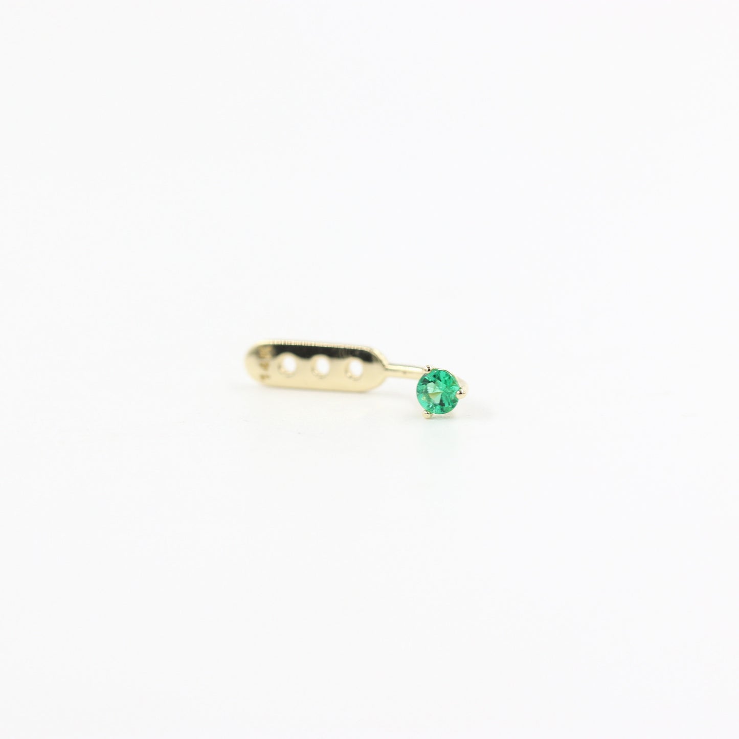Natural Emerald Jacket Earrings 0.04ct/ Three Prong Set Emerald Earrings / Ear Jacket Earrings /  Emerald Earrings