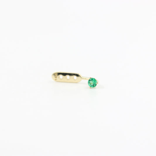 Natural Emerald Jacket Earrings 0.04ct/ Three Prong Set Emerald Earrings / Ear Jacket Earrings /  Emerald Earrings