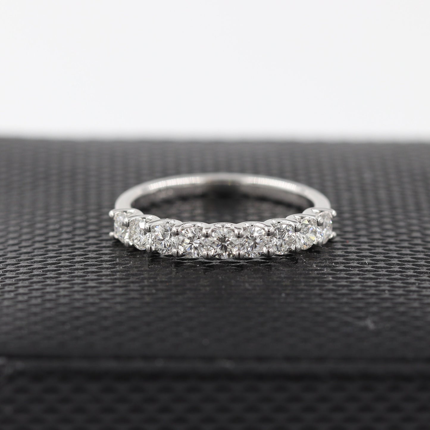 Half Round Diamond Ring / Wedding Band / Round Diamond Band / Stackable Diamond Wedding Ring / Engagement Ring / Gift for her