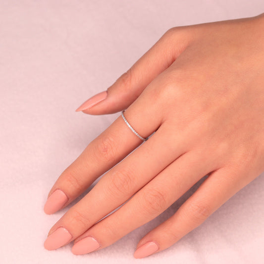 Full Eternity Natural Diamond Wedding Band/Diamond Width 1.1mm Band/Full Eternity Diamond Minimalist Ring/Anniversary Gift/Stackable Ring