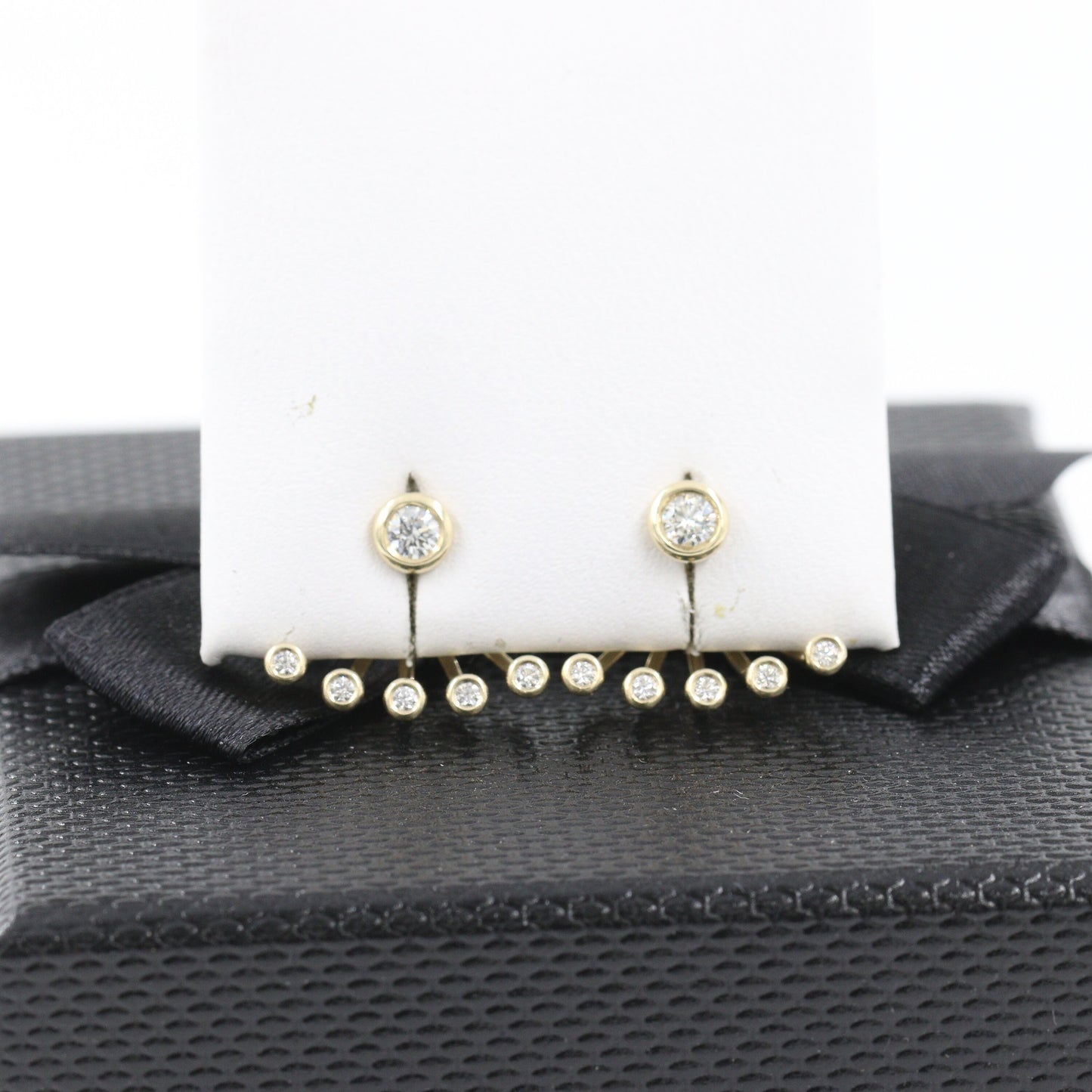Ten Diamond Jacket Earrings / Bezel Set Diamond Earrings / Ten Diamond Jacket earring only / Natural Diamond Jacket Single or Pair Earrings
