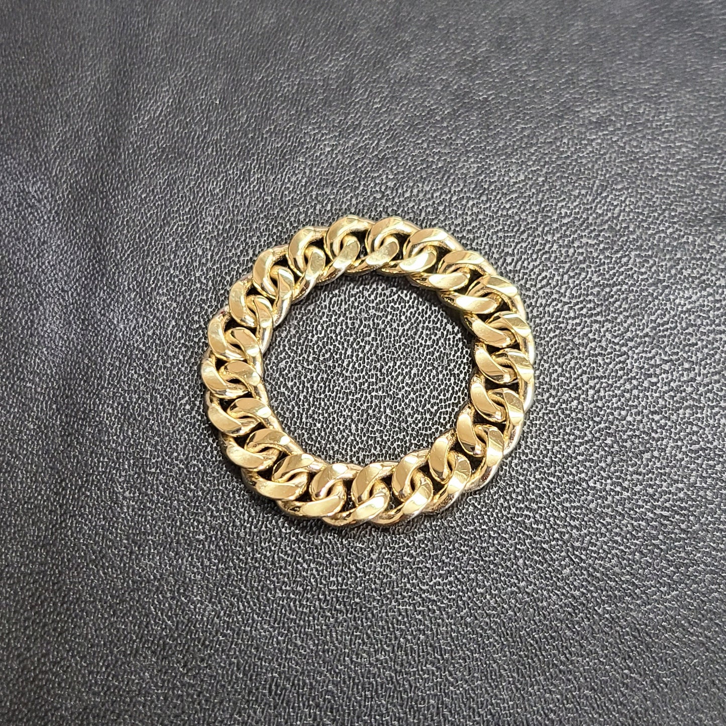 Handmade Gold Cuban Link Ring / 14K Solid Gold  Chain Ring / Gold Chain link Ring /Stackable Gold Cuban Link Ring /Chain Width 5.2mm